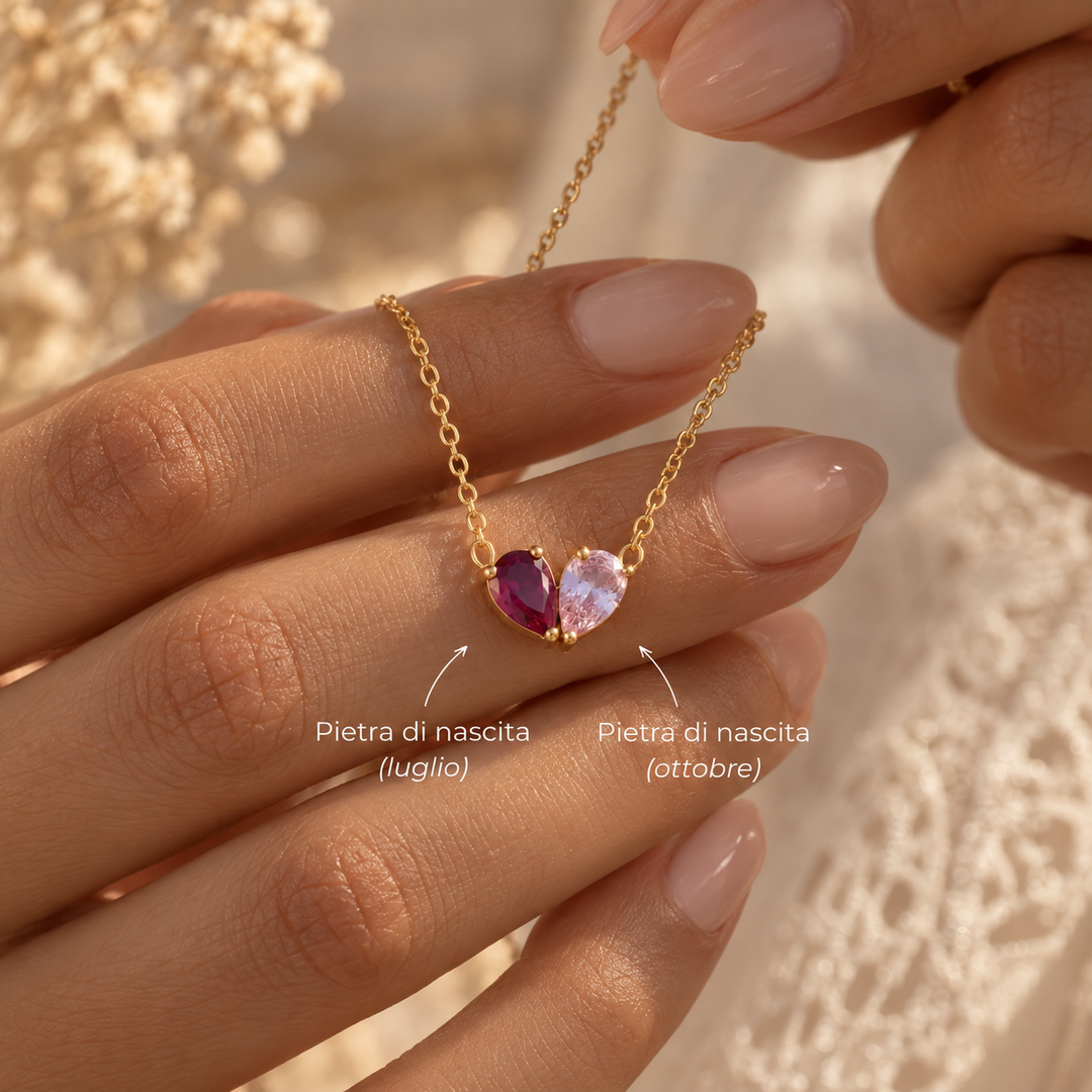 LIORA BIRTHSTONE HEART NECKLACE