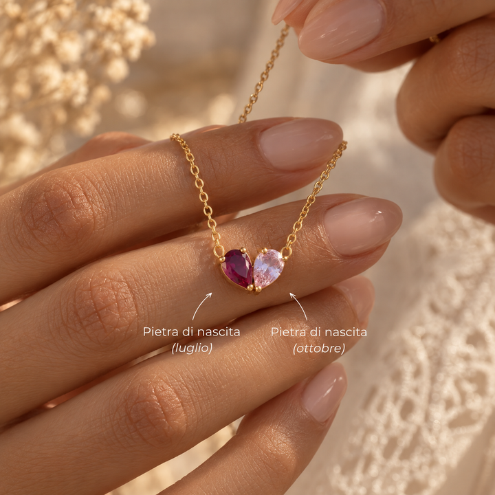 LIORA BIRTHSTONE HEART NECKLACE