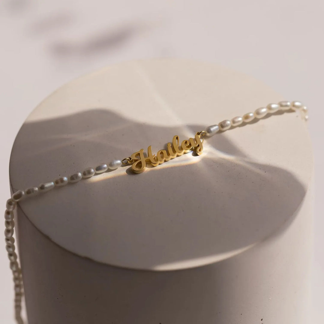 COLLANA CON NOME E PERLE D'ACQUA DOLCE