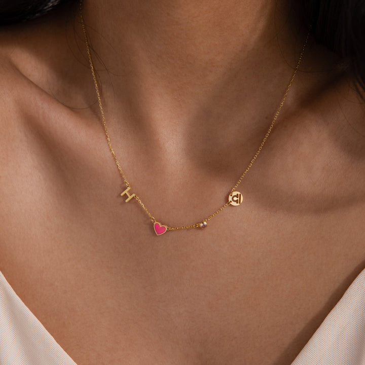 Dainty Space Charm Necklace in 18K Gold