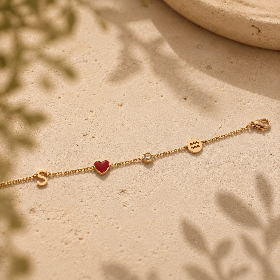 BRACCIALE CUORE CON INIZIALE