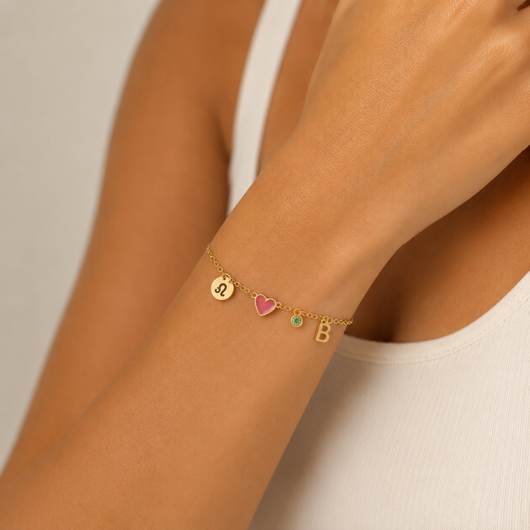 BRACCIALE CUORE CON INIZIALE