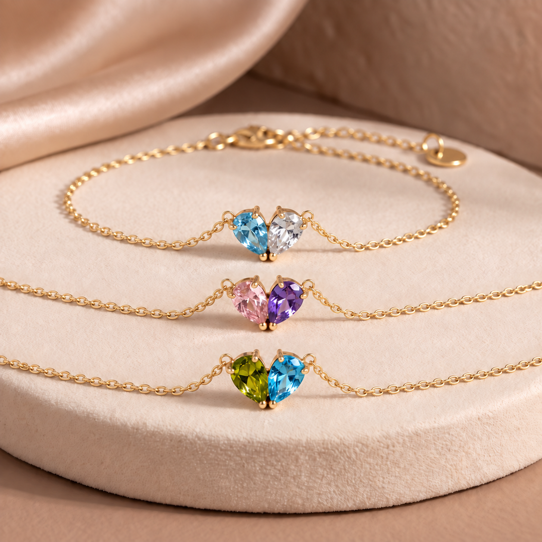 LIORA BIRTHSTONE HEART BRACELET