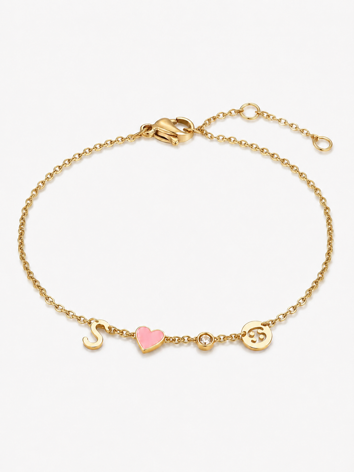BRACCIALE CUORE CON INIZIALE
