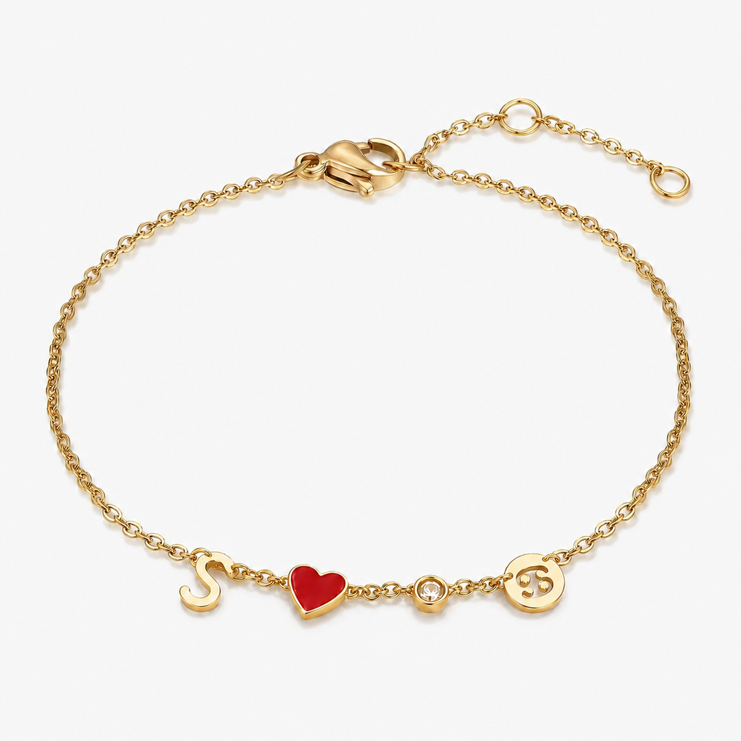 BRACCIALE CUORE CON INIZIALE