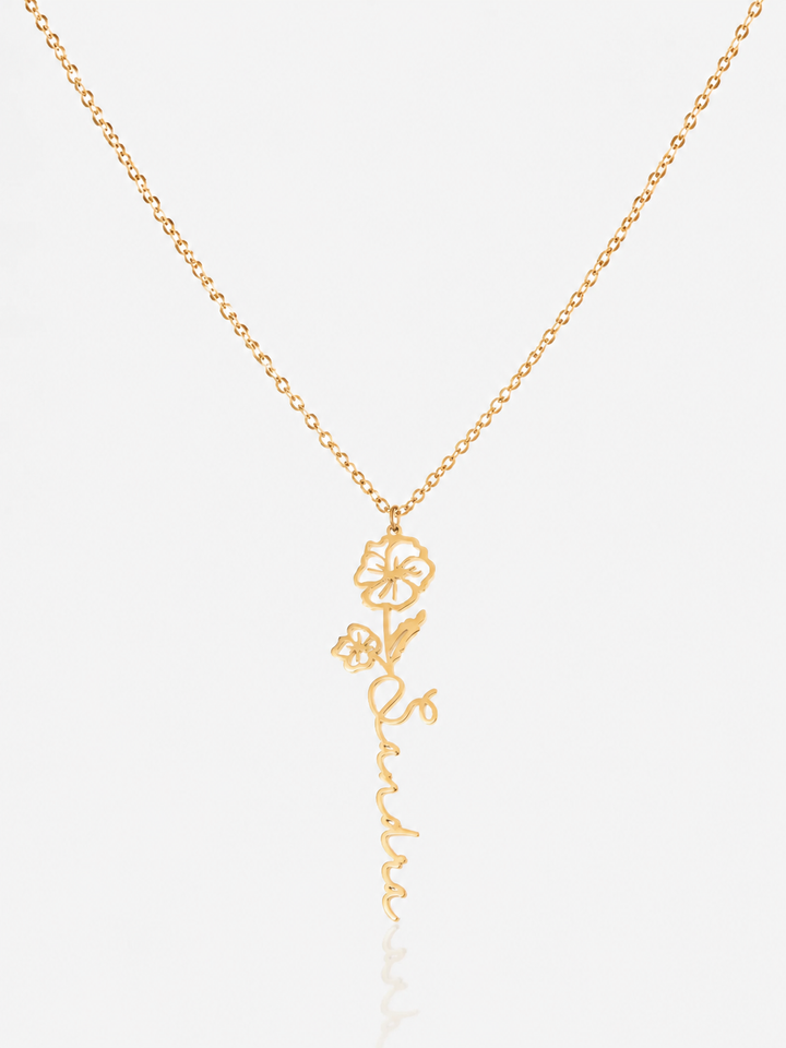 COLLANA NOME & FIORE DI NASCITA