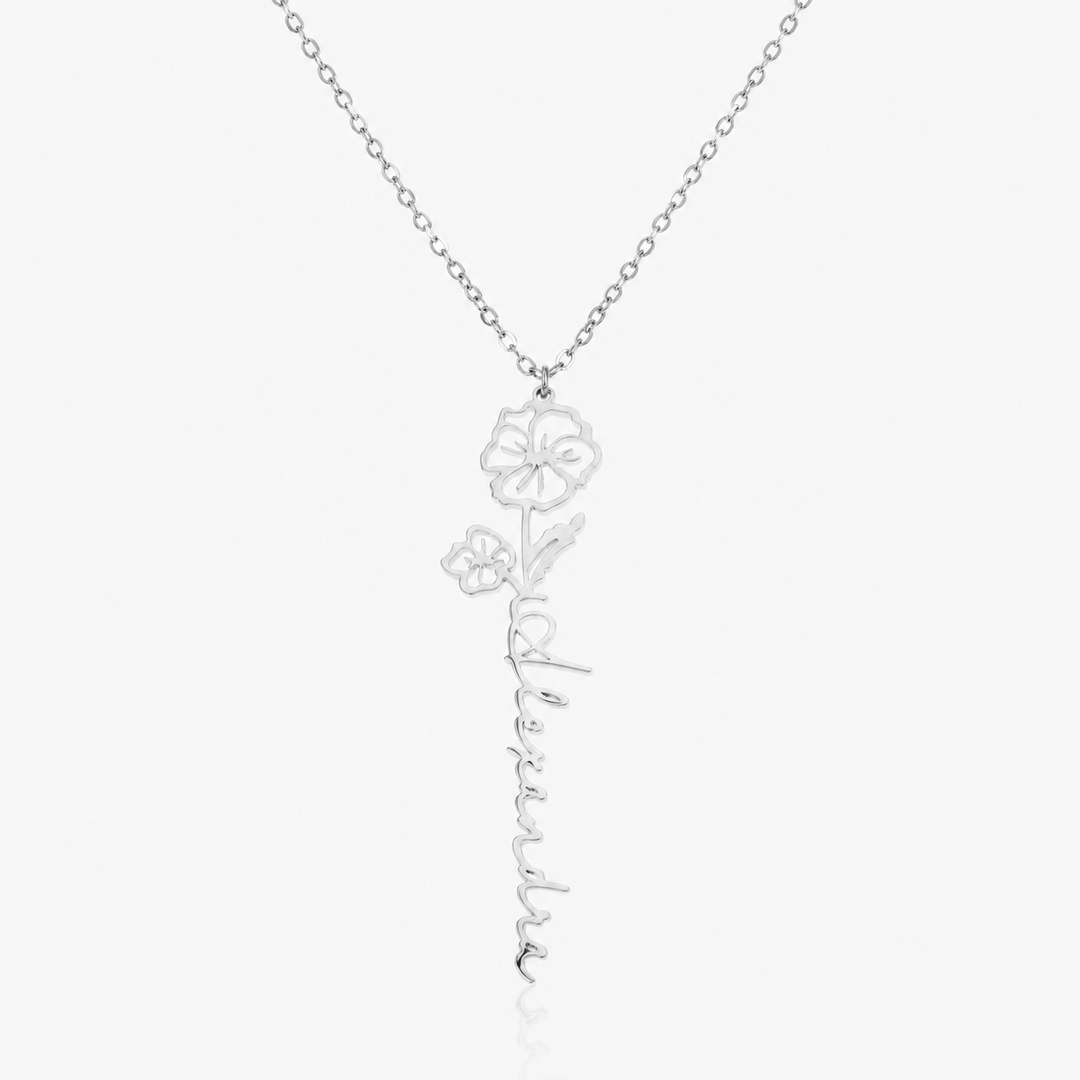 COLLANA NOME & FIORE DI NASCITA