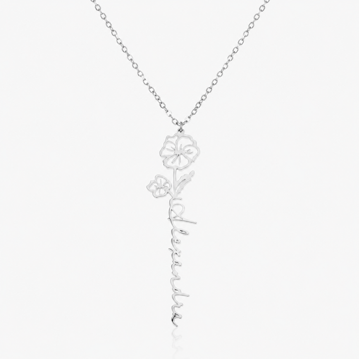 COLLANA NOME & FIORE DI NASCITA