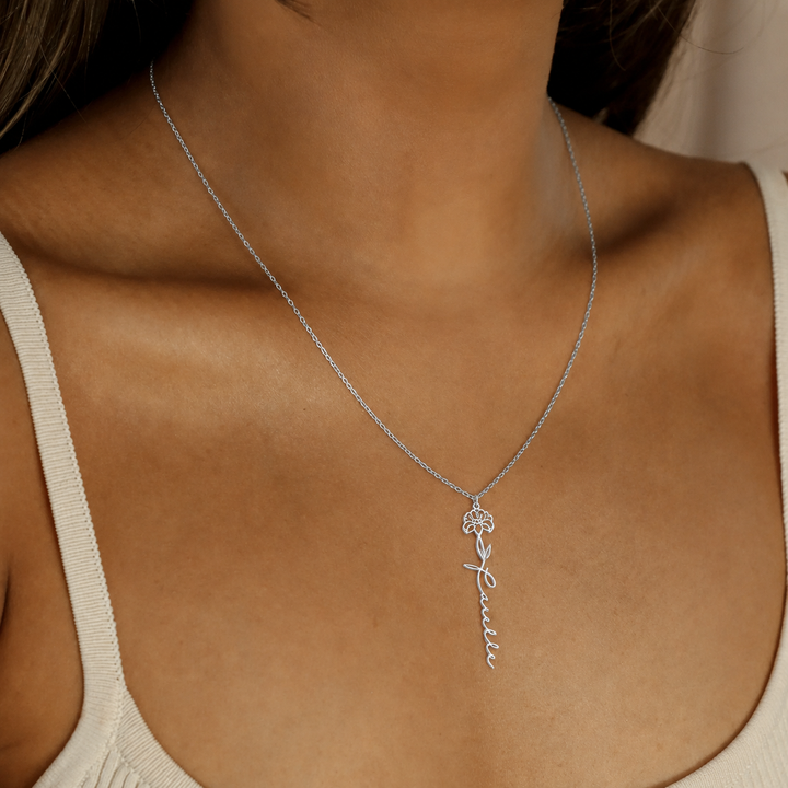 COLLANA NOME & FIORE DI NASCITA