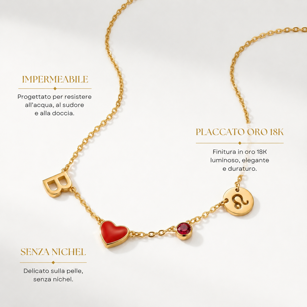 COLLANA CON INIZIALE A FORMA DI CUORE