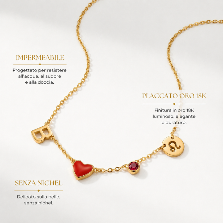 COLLANA CON INIZIALE A FORMA DI CUORE