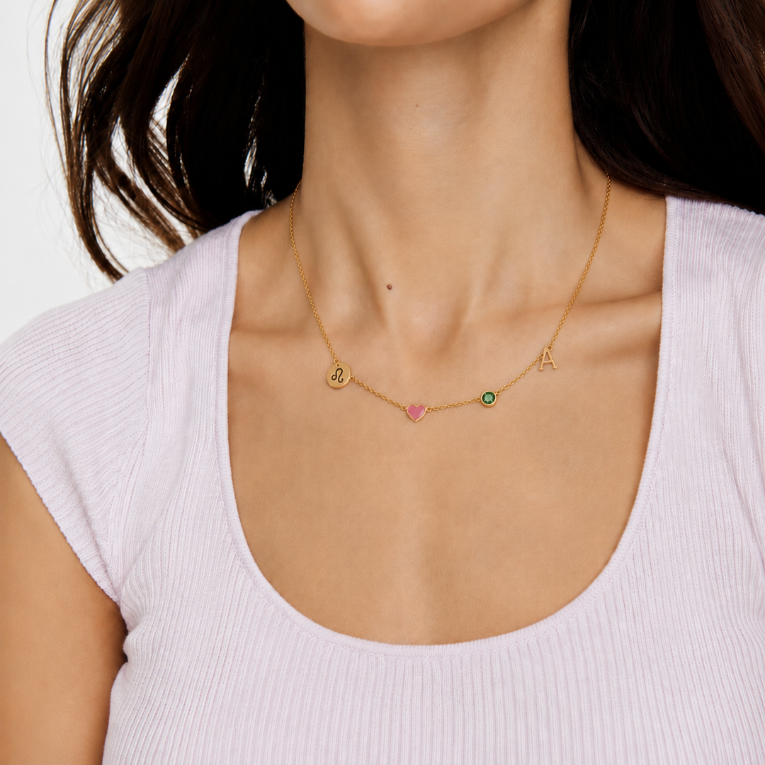 COLLANA CON INIZIALE A FORMA DI CUORE
