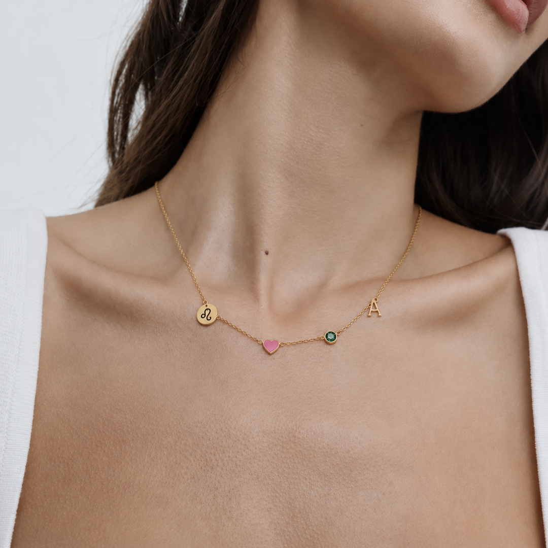 COLLANA CON INIZIALE A FORMA DI CUORE