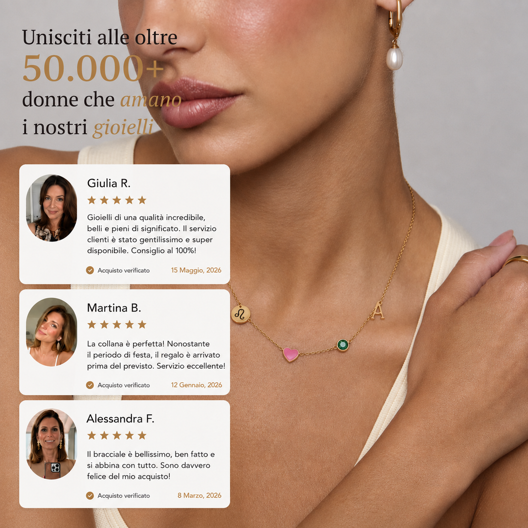 COLLANA CON INIZIALE A FORMA DI CUORE