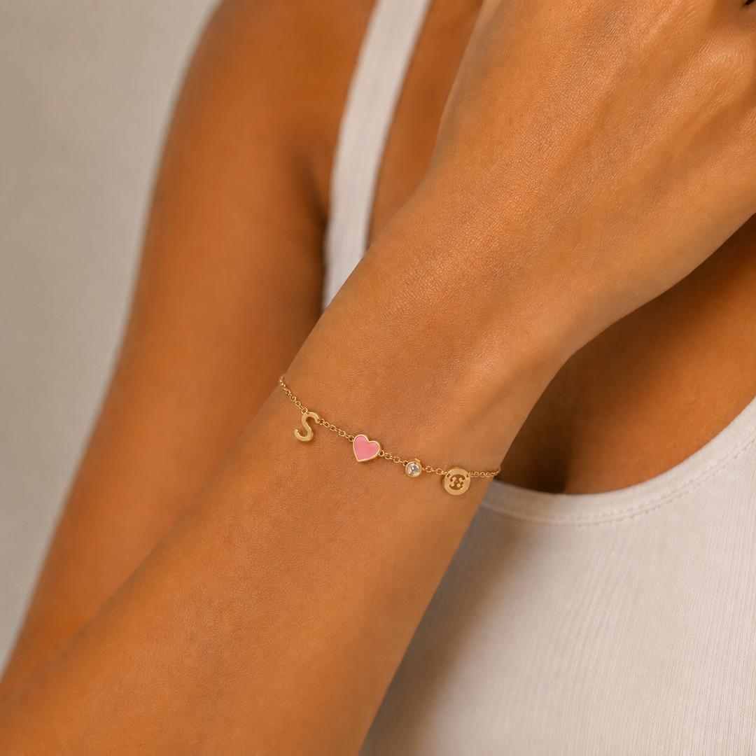 BRACCIALE CUORE CON INIZIALE