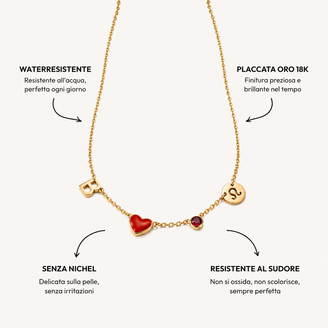 COLLANA CON INIZIALE A FORMA DI CUORE