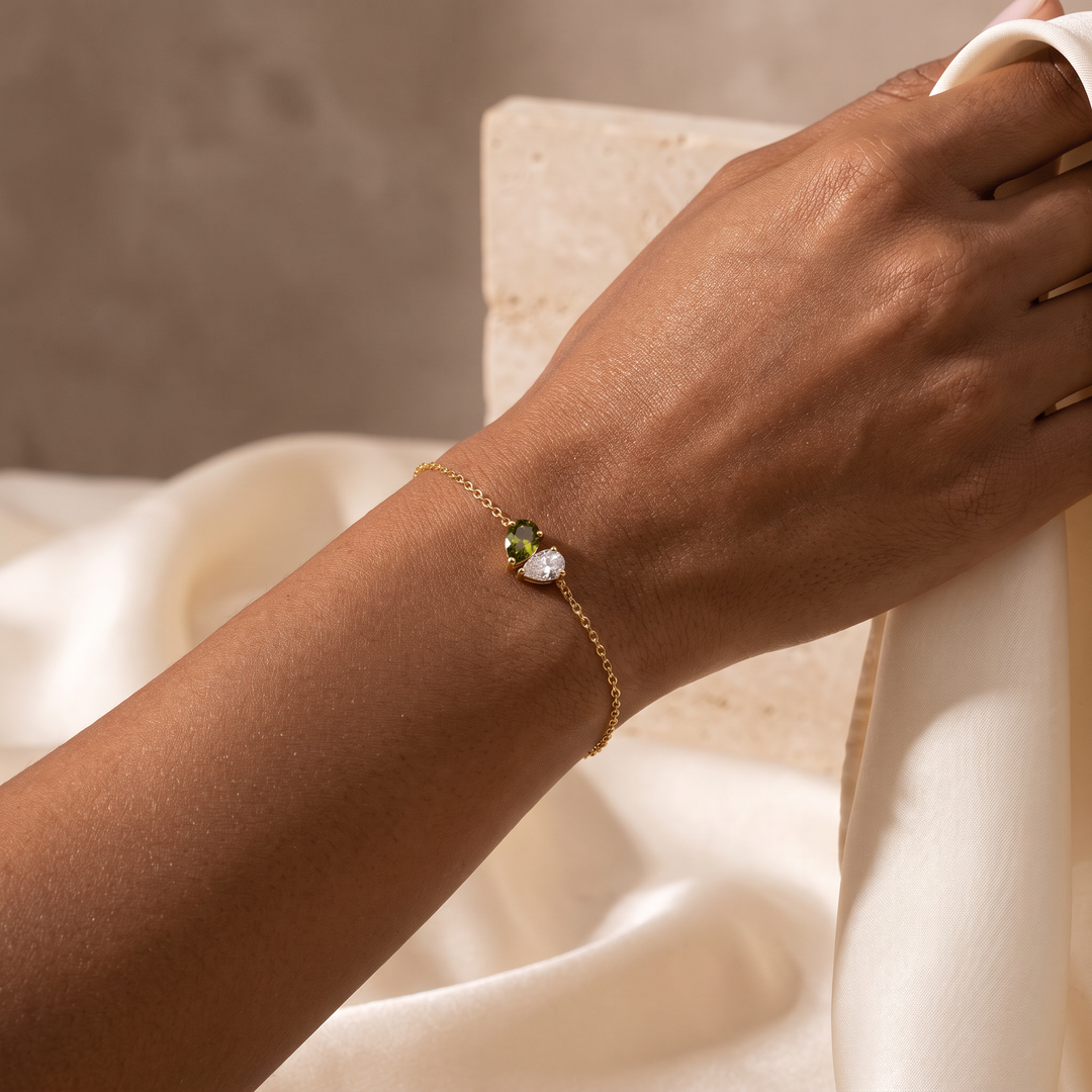 LIORA BIRTHSTONE HEART BRACELET