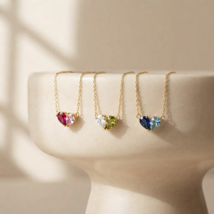 LIORA BIRTHSTONE HEART NECKLACE