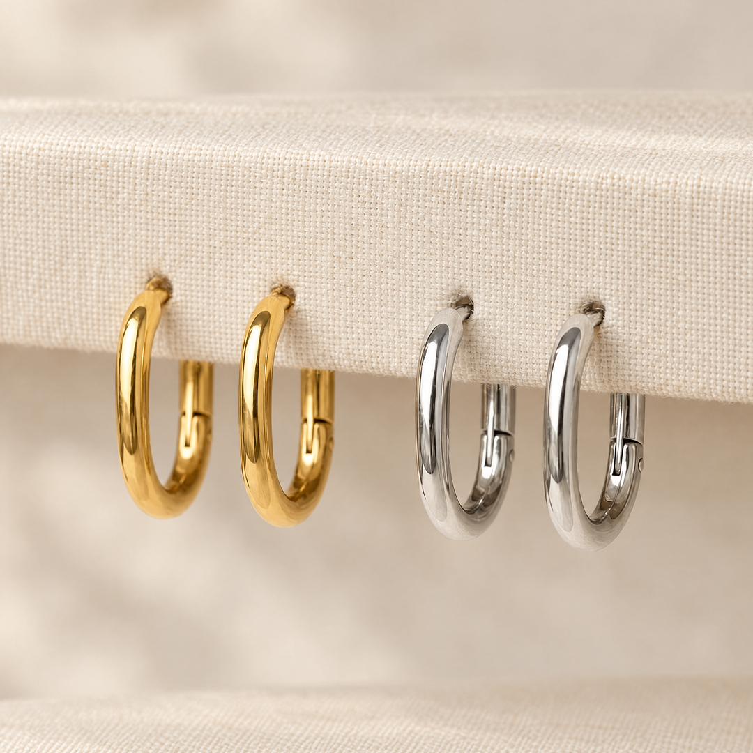 ÉLAN OVAL HOOP EARRINGS