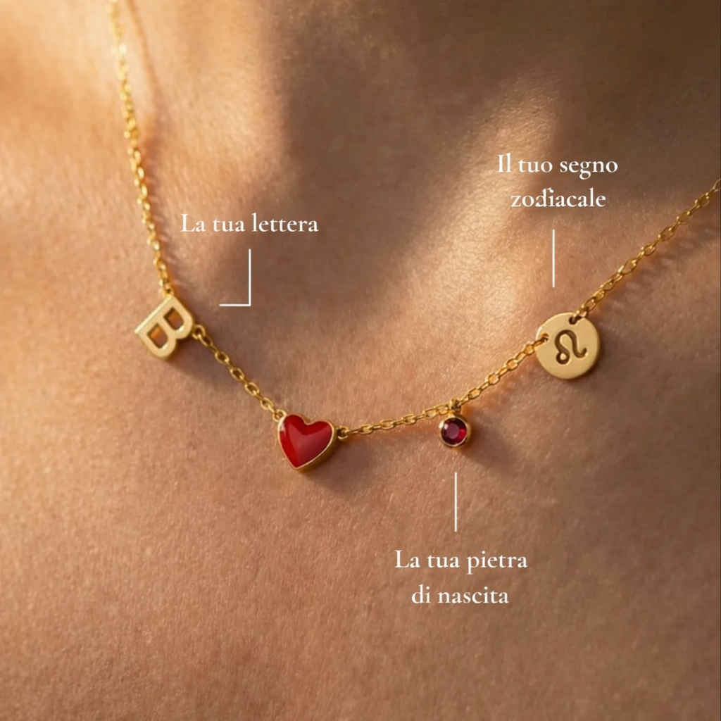 COLLANA CON INIZIALE A FORMA DI CUORE