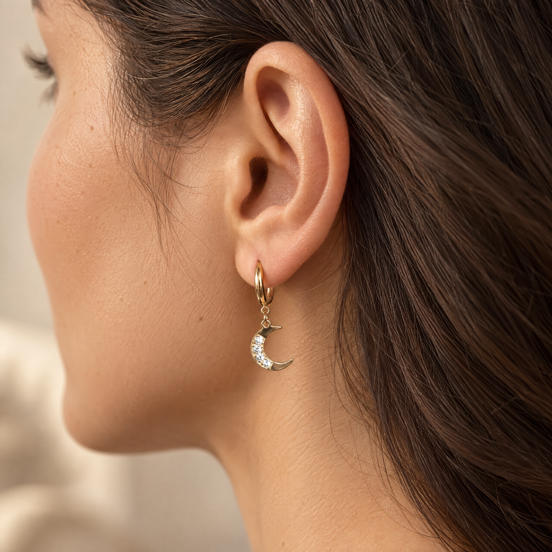 CELESTIAL MOON & STAR HOOPS