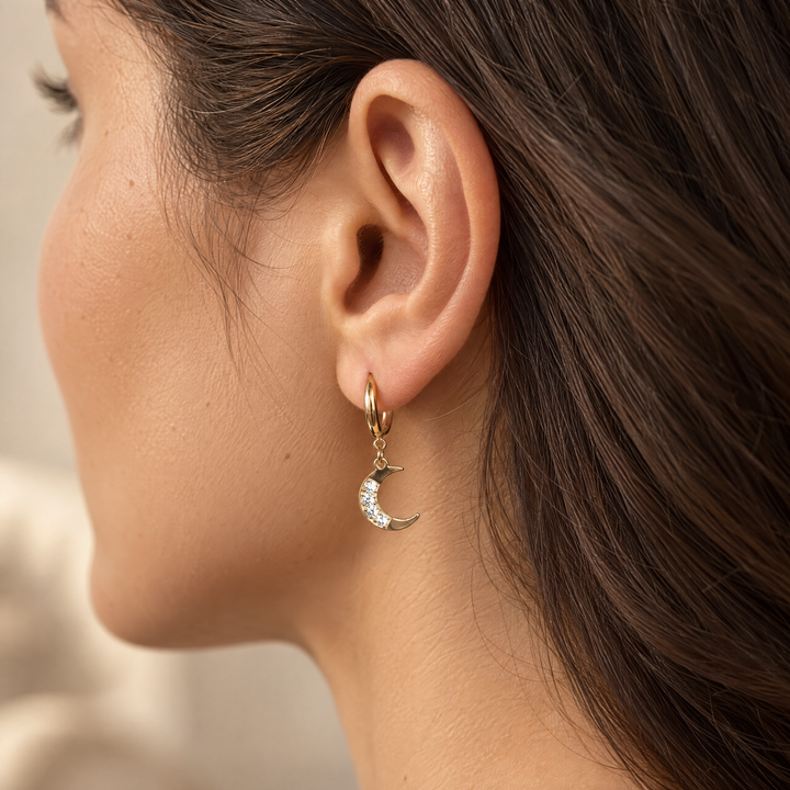 CELESTIAL MOON & STAR HOOPS