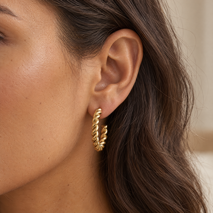 SOLÉA ROPE HOOP EARRINGS