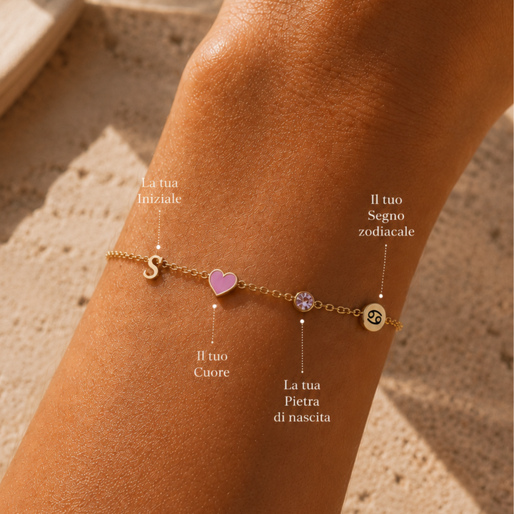 BRACCIALE CUORE CON INIZIALE