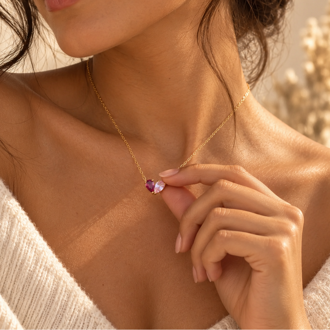 LIORA BIRTHSTONE HEART NECKLACE
